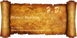 Hincz Dorina névjegykártya